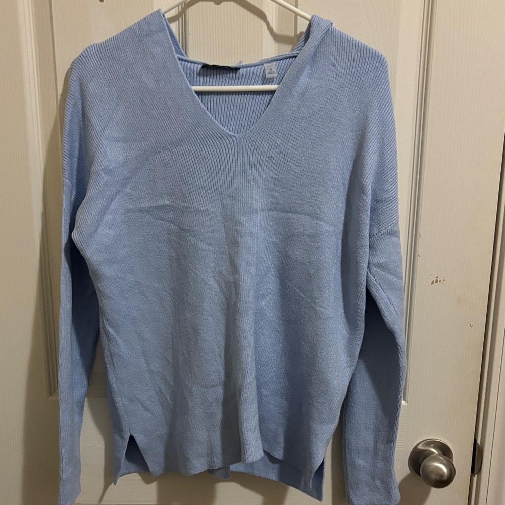 Tahari Sky Blue V-Neck Women's Sweater